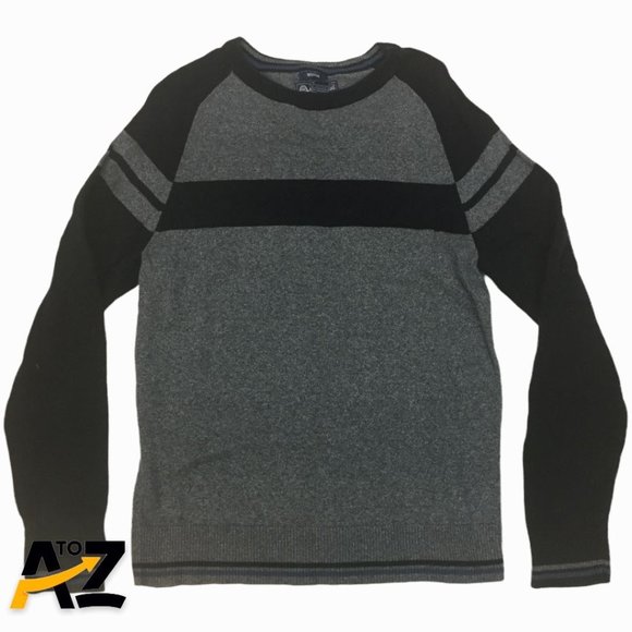 Men's Gray Striped American Rag Crewneck Sweater Size M Medium - Picture 1 of 10